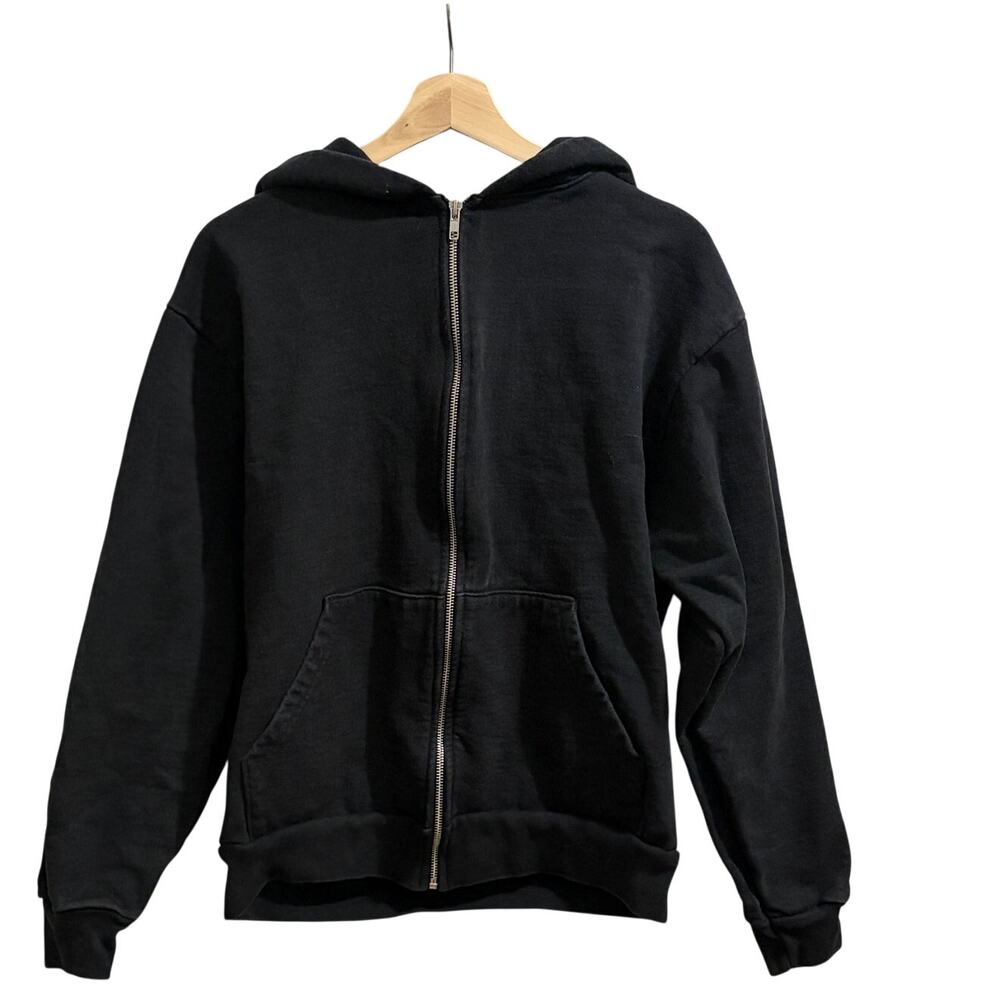 Los Angeles Apparel Hoodie Medium Black Heavy Fleece Zip Up Streetwear USA Made